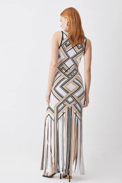 Budget 🌟 Karen Millen Sliced Hem Placement Stripe Knit Jacquard Maxi 👗 Dress 🤩 11 Budget 🌟 Karen Millen Sliced Hem Placement Stripe Knit Jacquard Maxi 👗 Dress 🤩 -Occasionwear Popular Store bkk02637 camel xl 2