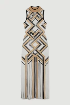 Budget 🌟 Karen Millen Sliced Hem Placement Stripe Knit Jacquard Maxi 👗 Dress 🤩 12 Budget 🌟 Karen Millen Sliced Hem Placement Stripe Knit Jacquard Maxi 👗 Dress 🤩 -Occasionwear Popular Store bkk02637 camel xl 3