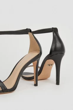 Outlet 😀 Karen Millen Leather Ankle Tie Heeled 🩴 Sandal 🔥 -Occasionwear Popular Store bkk02678 black xl 3