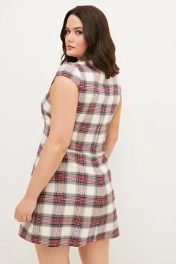 Best reviews of ✨ Karen Millen Plus Size Check Pleated Cap Sleeve Mini 👗 Dress - multi 🔔 -Occasionwear Popular Store bkk02686 multi xl 2