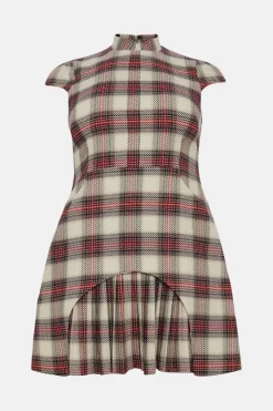 Best reviews of ✨ Karen Millen Plus Size Check Pleated Cap Sleeve Mini 👗 Dress - multi 🔔 -Occasionwear Popular Store bkk02686 multi xl 3