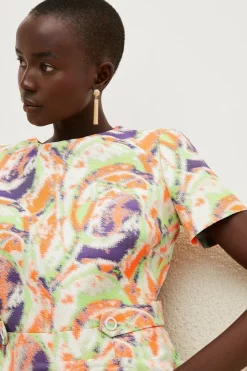 Cheapest 😀 Karen Millen Abstract Jacquard Peplum Hem Mini 👗 Dress - multi 🌟 -Occasionwear Popular Store bkk02697 multi xl 1