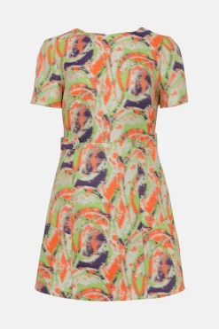 Cheapest 😀 Karen Millen Abstract Jacquard Peplum Hem Mini 👗 Dress - multi 🌟 -Occasionwear Popular Store bkk02697 multi xl 3