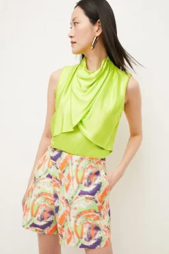 Best deal 🎁 Karen Millen Abstract Jacquard Buckle Waist Skort - multi 🎁