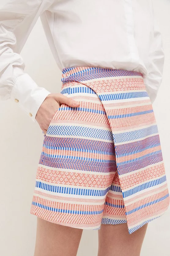 Hot Sale ✔️ Karen Millen Stripe Jacquard Buckle Waist Skort - multi ❤️ 4 Hot Sale ✔️ Karen Millen Stripe Jacquard Buckle Waist Skort - multi ❤️ - Image 2