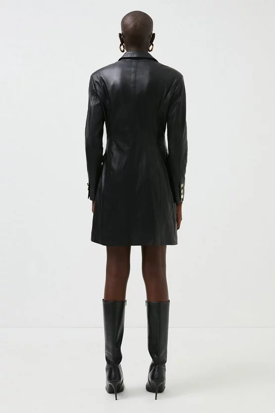 Cheapest ๐ Karen Millen Leather Extreme Shoulder Double Breasted Mini ๐ Dress ๐ 7 Cheapest ๐ Karen Millen Leather Extreme Shoulder Double Breasted Mini ๐ Dress ๐ - Image 5