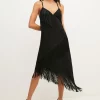 Discount 🤩 Karen Millen Petite Asymmetric Fringe Strappy Cami Midi 👗 Dress - black 💯 1 Discount 🤩 Karen Millen Petite Asymmetric Fringe Strappy Cami Midi 👗 Dress - black 💯 -Occasionwear Popular Store bkk02724 black xl
