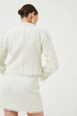 Buy ✨ Karen Millen Spring Boucle Mini 👗 Skirt - cream 🎉 -Occasionwear Popular Store bkk02760 cream xl 2