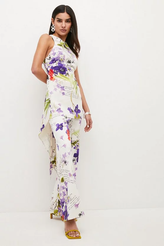 Wholesale 👏 Karen Millen Petite Scattering Viola and Tulipa Floral Compact Viscose Cross Back Top ⌛ 4 Wholesale 👏 Karen Millen Petite Scattering Viola and Tulipa Floral Compact Viscose Cross Back Top ⌛ - Image 2