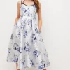 Discount 🎉 Karen Millen Floral Jacquard Strappy Woven Midi Prom 👗 Dress 🛒 -Occasionwear Popular Store bkk02866 floral xl