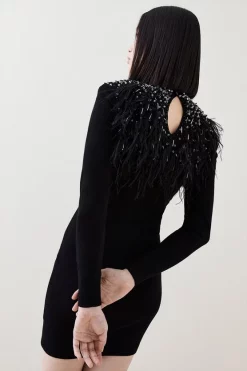 Best deal ๐คฉ Karen Millen Feather Embellished Knit Mini ๐ Dress - black ๐ฅฐ 10 Best deal ๐คฉ Karen Millen Feather Embellished Knit Mini ๐ Dress - black ๐ฅฐ -Occasionwear Popular Store bkk02981 black xl 2