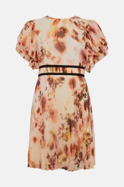 Best deal 🔔 Karen Millen Pressed Floral Cap Sleeve Woven Mini 👗 Dress ❤️ -Occasionwear Popular Store bkk03139 floral xl 3