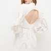 New ✨ Karen Millen Cutwork Broderie Open Back Woven Mini 👗 Dress - white 🧨 -Occasionwear Popular Store bkk03145 white xl