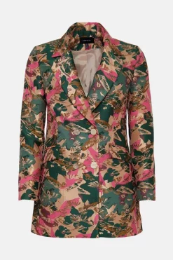 Budget 💯 Karen Millen Floral Jacquard Tailored Double Breasted Jacket 🎉 -Occasionwear Popular Store bkk03169 floral xl 3