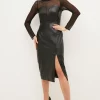 Flash Sale ๐ฏ Karen Millen Leather & Mesh Mix Plunge Neck Pencil Midi ๐ Dress - black โค๏ธ 2 Flash Sale ๐ฏ Karen Millen Leather & Mesh Mix Plunge Neck Pencil Midi ๐ Dress - black โค๏ธ -Occasionwear Popular Store bkk03176 black xl
