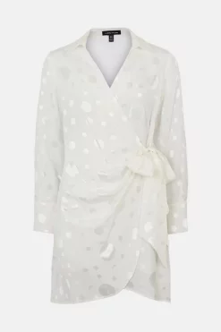 Cheap ๐ Karen Millen Spot Jacquard Wrap Tie Mini ๐ Dress - ivory ๐ 10 Cheap ๐ Karen Millen Spot Jacquard Wrap Tie Mini ๐ Dress - ivory ๐ -Occasionwear Popular Store bkk03234 ivory xl 3