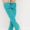 Wholesale ❤️ Karen Millen Suede Over The Knee Embellished Boot 🤩 -Occasionwear Popular Store bkk03290 aqua xl
