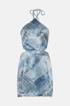 Best Pirce ✔️ Karen Millen Denim Print Satin Cut Out Aline Mini 👗 Dress - multi 🌟 12 Best Pirce ✔️ Karen Millen Denim Print Satin Cut Out Aline Mini 👗 Dress - multi 🌟 -Occasionwear Popular Store bkk03294 multi xl 4