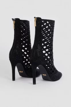 Outlet 🎁 Karen Millen Leather Embellished Caged Ankle Boot - black ❤️ -Occasionwear Popular Store bkk03299 black xl 5