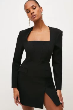 Best reviews of 😉 Karen Millen Compact Viscose Open Neck Corset Mini 👗 Dress 🥰