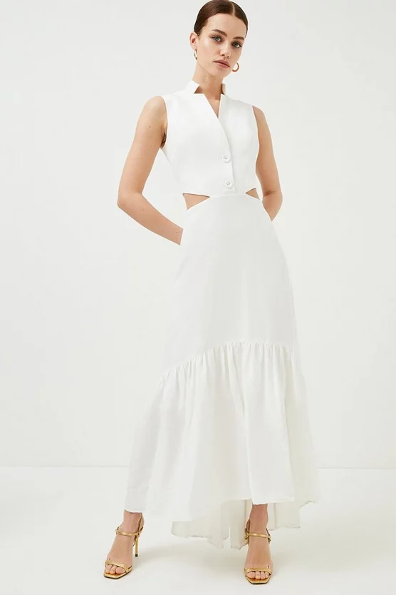 Discount ๐ Karen Millen Petite Linen Cut Out Maxi ๐ Dress - ivory ๐คฉ 3 Discount ๐ Karen Millen Petite Linen Cut Out Maxi ๐ Dress - ivory ๐คฉ