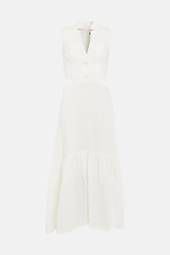 Discount ๐ Karen Millen Petite Linen Cut Out Maxi ๐ Dress - ivory ๐คฉ 6 Discount ๐ Karen Millen Petite Linen Cut Out Maxi ๐ Dress - ivory ๐คฉ - Image 4