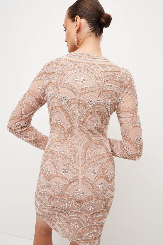 Wholesale ๐ Karen Millen Embellished Mini ๐ Dress With Scallop Detail - rose โญ 7 Wholesale ๐ Karen Millen Embellished Mini ๐ Dress With Scallop Detail - rose โญ - Image 5