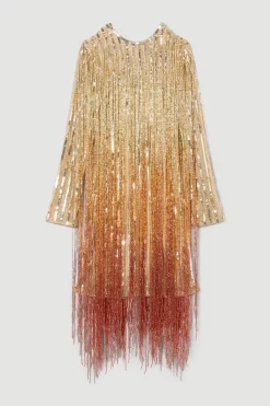 Flash Sale ๐ Karen Millen Beaded Fringed Woven Mini ๐ Dress ๐งจ 12 Flash Sale ๐ Karen Millen Beaded Fringed Woven Mini ๐ Dress ๐งจ -Occasionwear Popular Store bkk03536 gold xl 3