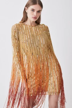 Flash Sale ๐ Karen Millen Beaded Fringed Woven Mini ๐ Dress ๐งจ 13 Flash Sale ๐ Karen Millen Beaded Fringed Woven Mini ๐ Dress ๐งจ -Occasionwear Popular Store bkk03536 gold xl 4