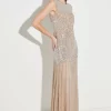 Flash Sale 💯 Karen Millen Crystal Embellished Halter Maxi 👗 Dress - nude 🔥 -Occasionwear Popular Store bkk03546 nude xl