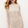 Best Sale 🥰 Karen Millen Crystal Embellished Fringed Mini 👗 Dress - ivory 🌟 -Occasionwear Popular Store bkk03549 blush xl