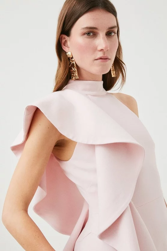Budget ๐ Karen Millen Structure Crepe Frill Detail Tailored Midi ๐ Dress - blush ๐คฉ 4 Budget ๐ Karen Millen Structure Crepe Frill Detail Tailored Midi ๐ Dress - blush ๐คฉ - Image 2