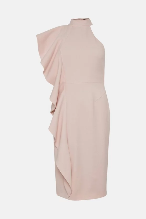Budget ๐ Karen Millen Structure Crepe Frill Detail Tailored Midi ๐ Dress - blush ๐คฉ 6 Budget ๐ Karen Millen Structure Crepe Frill Detail Tailored Midi ๐ Dress - blush ๐คฉ - Image 4