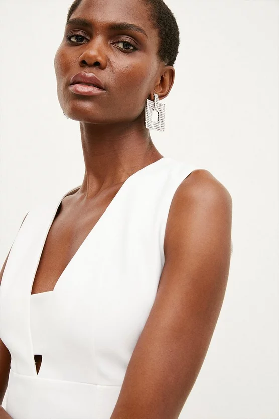 Brand new 😉 Karen Millen Compact Stretch Corset Waist Mini 👗 Dress - ivory 🤩 5 Brand new 😉 Karen Millen Compact Stretch Corset Waist Mini 👗 Dress - ivory 🤩 - Image 3