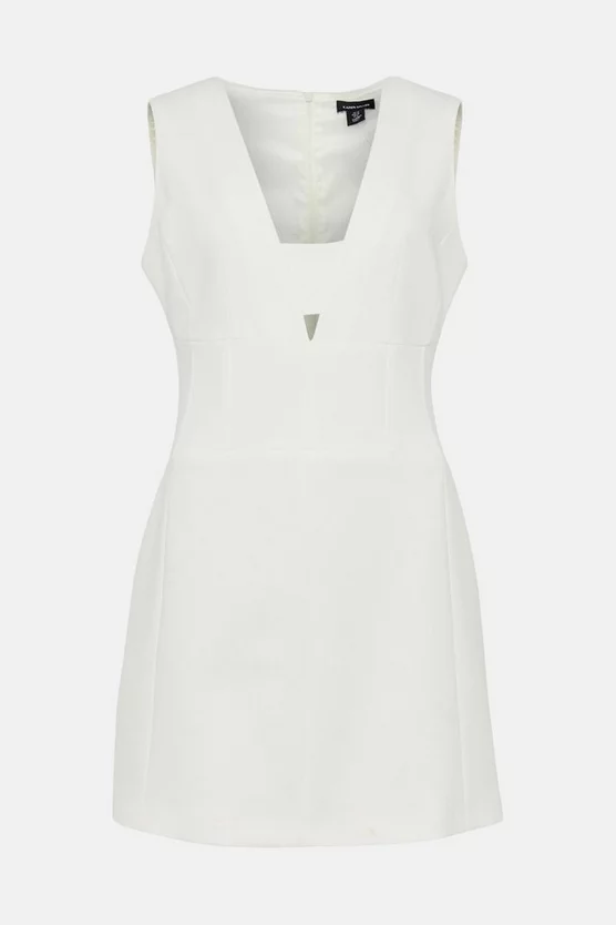 Brand new 😉 Karen Millen Compact Stretch Corset Waist Mini 👗 Dress - ivory 🤩 6 Brand new 😉 Karen Millen Compact Stretch Corset Waist Mini 👗 Dress - ivory 🤩 - Image 4