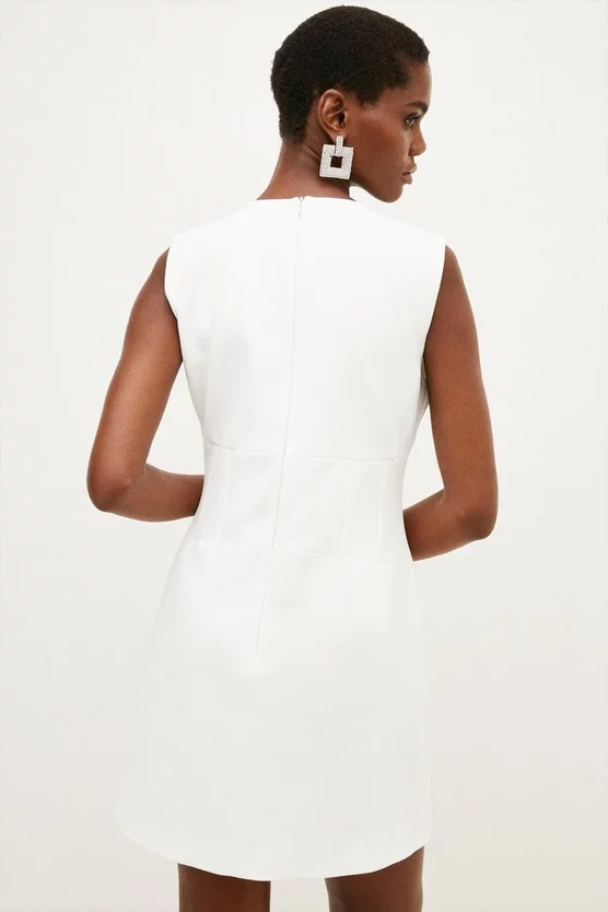 Brand new 😉 Karen Millen Compact Stretch Corset Waist Mini 👗 Dress - ivory 🤩 7 Brand new 😉 Karen Millen Compact Stretch Corset Waist Mini 👗 Dress - ivory 🤩 - Image 5