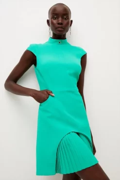 Flash Sale 💯 Karen Millen Military Tailored Mini 👗 Dress 🛒 -Occasionwear Popular Store bkk03636 green xl 1