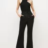 Deals ⭐ Karen Millen Compact Stretch Lace Up Wide Leg Trouser ✨ -Occasionwear Popular Store bkk03643 black xl
