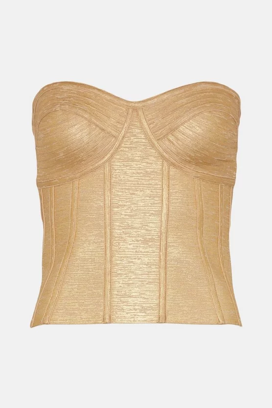 Cheap ๐ฅฐ Karen Millen Foiled Bandage Bustier Knit Top ๐ 6 Cheap ๐ฅฐ Karen Millen Foiled Bandage Bustier Knit Top ๐ - Image 4