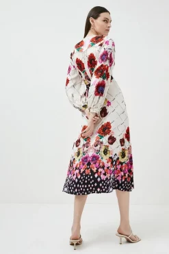 Budget โ Karen Millen Viscose Satin Mirrored Woven Midi Wrap ๐ Dress - floral ๐ฅ 9 Budget โ Karen Millen Viscose Satin Mirrored Woven Midi Wrap ๐ Dress - floral ๐ฅ -Occasionwear Popular Store bkk03667 floral xl 2