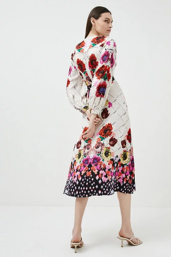 Budget โ Karen Millen Viscose Satin Mirrored Woven Midi Wrap ๐ Dress - floral ๐ฅ 5 Budget โ Karen Millen Viscose Satin Mirrored Woven Midi Wrap ๐ Dress - floral ๐ฅ - Image 3