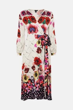 Budget โ Karen Millen Viscose Satin Mirrored Woven Midi Wrap ๐ Dress - floral ๐ฅ 10 Budget โ Karen Millen Viscose Satin Mirrored Woven Midi Wrap ๐ Dress - floral ๐ฅ -Occasionwear Popular Store bkk03667 floral xl 3