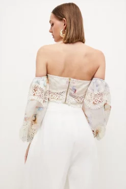 Brand new 😍 Karen Millen Lydia Millen Petite Lace Trim Floral Blouse 😍 -Occasionwear Popular Store bkk03733 floral xl 2