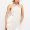 Hot Sale ๐ Karen Millen Petite Fringed Beaded Halter Mini ๐ Dress - ivory ๐ 2 Hot Sale ๐ Karen Millen Petite Fringed Beaded Halter Mini ๐ Dress - ivory ๐ -Occasionwear Popular Store bkk03760 ivory xl