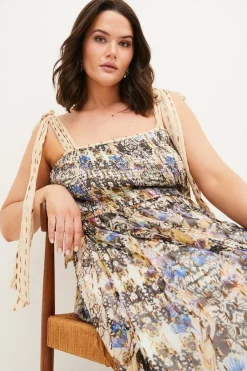 New 🌟 Karen Millen Plus Size Placed Border Floral Midi 👗 Dress 😍 -Occasionwear Popular Store bkk03789 floral xl 1