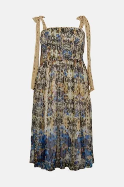 New 🌟 Karen Millen Plus Size Placed Border Floral Midi 👗 Dress 😍 -Occasionwear Popular Store bkk03789 floral xl 3