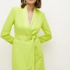 Brand new 🥰 Karen Millen Tuxedo Wrap Mini 👗 Dress - lime 👍