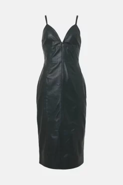 Best Sale โ Karen Millen Leather Cami Plunge Midi Pencil ๐ Dress โ 10 Best Sale โ Karen Millen Leather Cami Plunge Midi Pencil ๐ Dress โ -Occasionwear Popular Store bkk03830 green xl 3