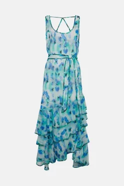 Cheap 😍 Karen Millen Ditsy Frill Woven Ruffle Maxi 👗 Dress - blue 🌟 -Occasionwear Popular Store bkk03957 blue xl 3