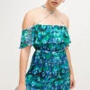 Best deal 🔥 Karen Millen Plus Size Ditsy Floral Ruffle Woven Mini 👗 Dress - blue 🛒 -Occasionwear Popular Store bkk03961 blue xl